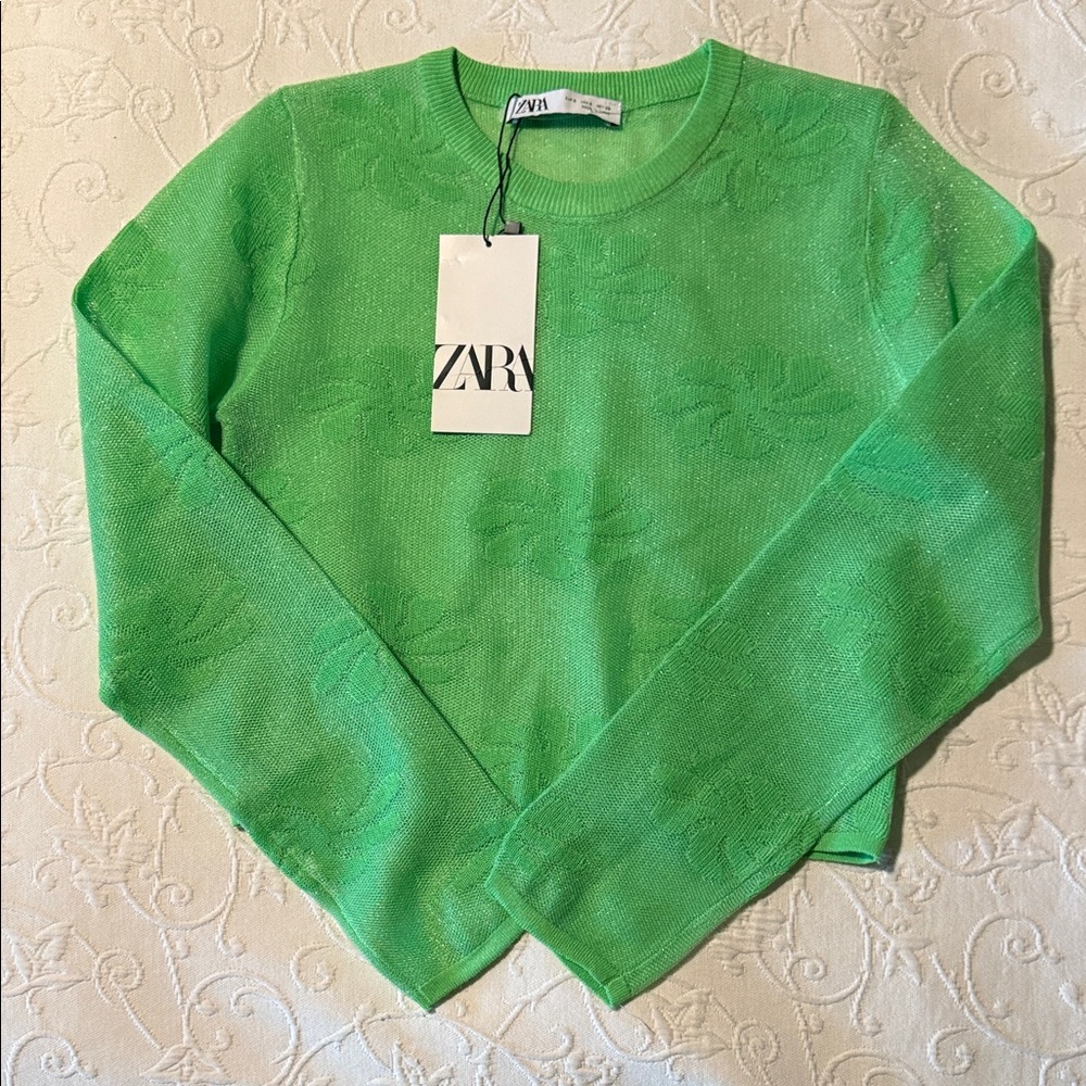 Zara Green Crop Top